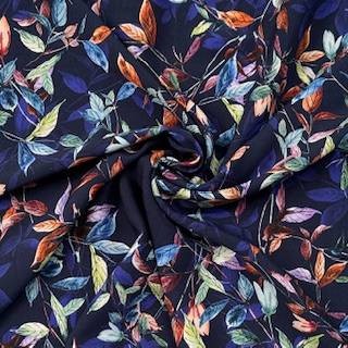 Blue leaf print - blue,