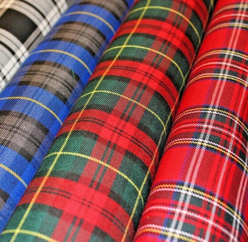 Tartan fabric poly viscose - viscose,