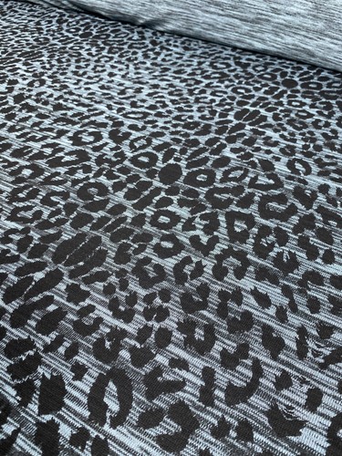 Stretch black blue leopard - stretch,