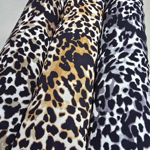Viscose challis fabric leopard - challis,