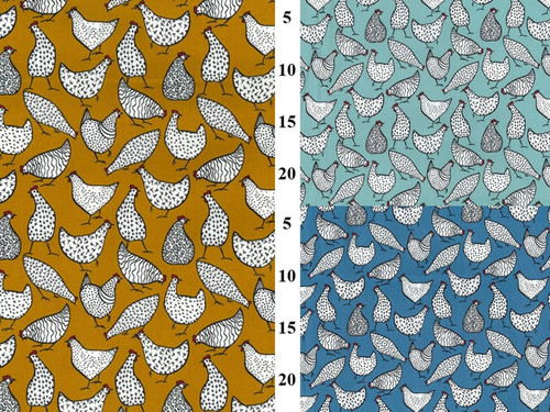Chicken hens cotton fabric - hens,