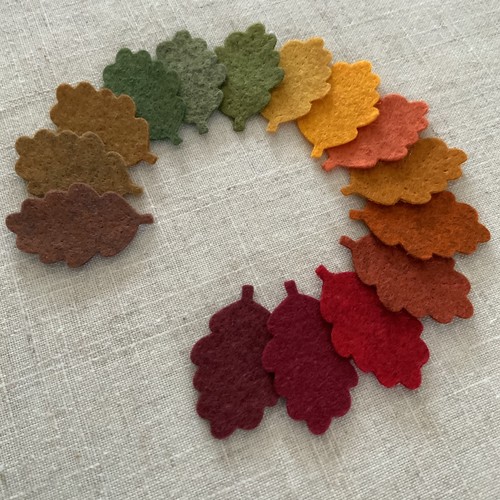 Felt oak leaves - oak,