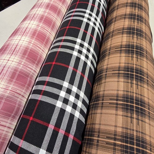 Viscose challis fabric check - challis,