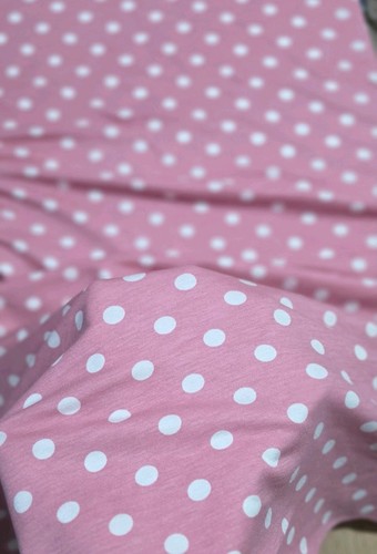 3yards pink polkadot viscose - polkadot,