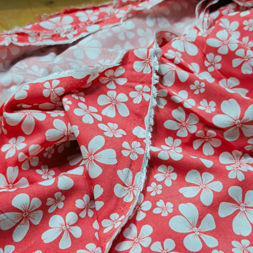 Dusty pink white - white, floral