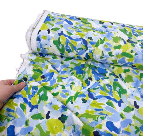Linen rayon fabric blue - linen, and