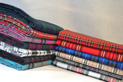 Polyviscose tartan fabric - fabric,